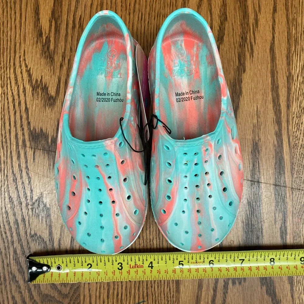 💦Lily&Dan Water Shoes💦Kids size 9/10 unisex orange green and white NWT - Picture 6 of 9